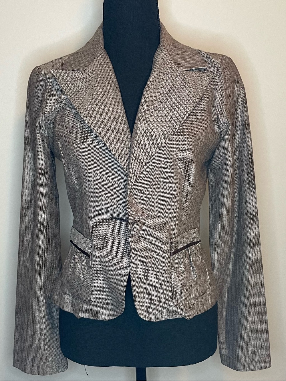 Charlotte Russe Brown Pinstripe Tailored Blazer